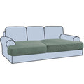 H.Versailtex Stretch 2 Piece T Cushion Sofa Slipcovers Individually Sofa Cushion Covers For 2 Cushion Couch Sofa Seat Cushion Covers With Elastic Bands Featuring Thicker Jacquard Fabric, Sage