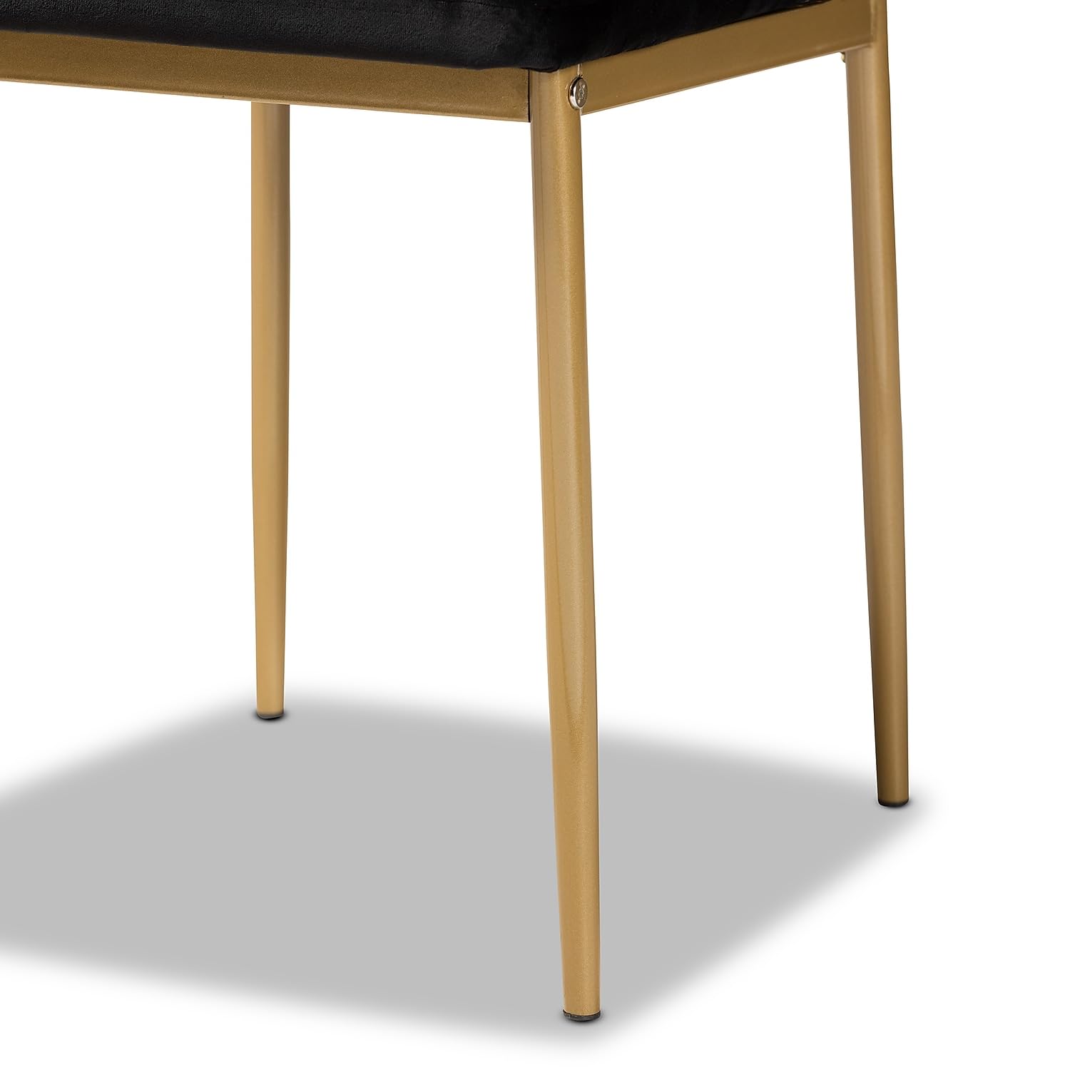 Baxton Studio Armand Glamour Fabric Dining Chair, Black and Gold, 4/Set (193-11773-HiT)