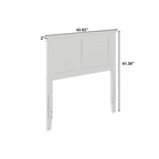 AFI, Madison Twin Solid Wood Panel Headboard with Attachable Charger, White