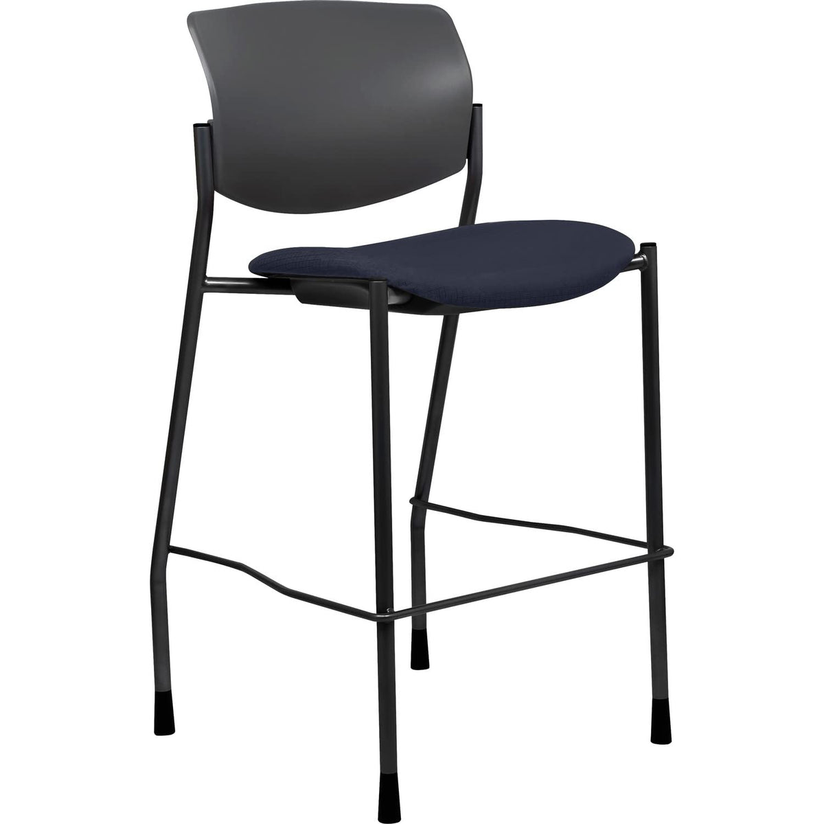 Lorell Advent Sitting Stool, 45&quot; X 21.5&quot; X 25&quot;, Dark Blue, Powder Coated, Black