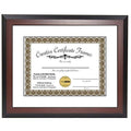 CreativePF [11x14mh-w] Mahogany Document Frame Display 8.5 by 11-inch with Mat or 11 by 14-inch Certificate, Graduation, Univers