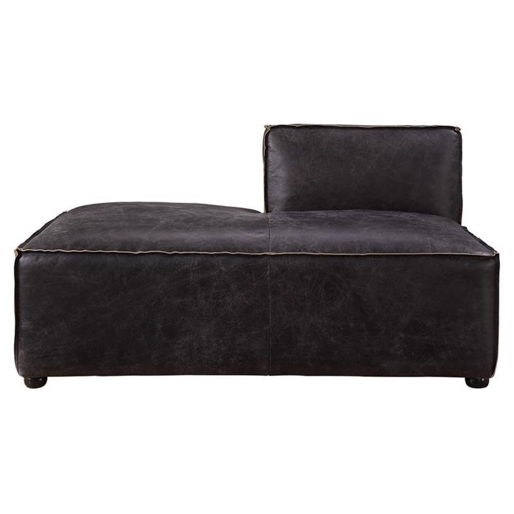 Acme Furniture Birdie Leather Upholstered Modular Chaise Lounge in Antique Slate