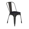 Flash Furniture Perry Indoor/Outdoor Commercial Stackable Chair With Polystyrene Seat - Black Metal Frame - Black Poly Resin Seat - Rounded Seat Edges For Comfort