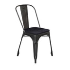 Flash Furniture Perry Indoor/Outdoor Commercial Stackable Chair With Polystyrene Seat - Black Metal Frame - Black Poly Resin Seat - Rounded Seat Edges For Comfort