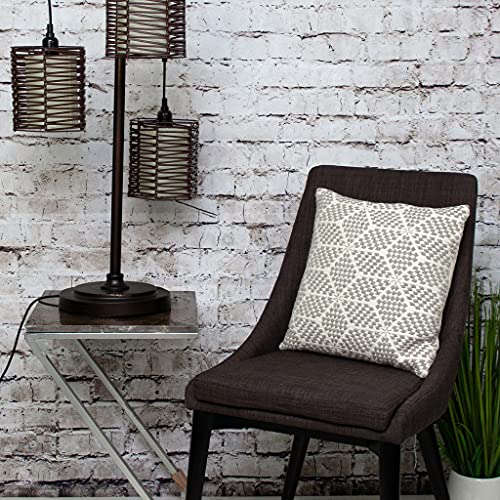 HomeRoots 100% Cotton Beige Geometric Throw Pillow