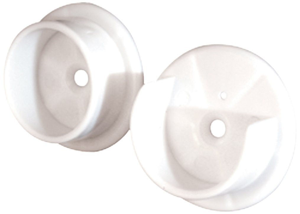 Prime-Line N 6568 Closet Pole Sockets, 1-3/8 In., Plastic, White (1 Set)