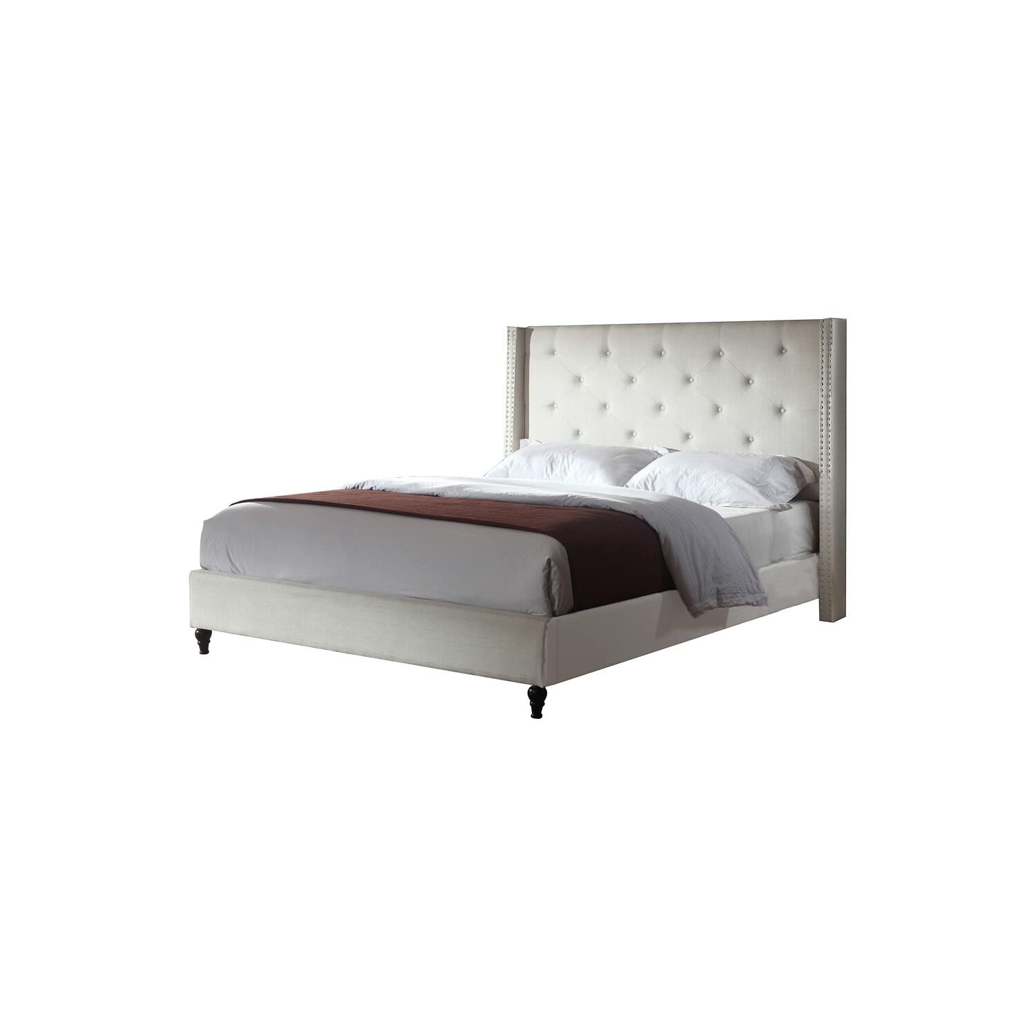 Best Master Furniture Vero Tufted Wingback Platform Bed - Thumbnail 4