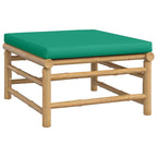 vidaXL Bamboo Patio Sofa with Green Cushions - Durable Garden Furniture, Flexible Modular Design, Comfortable Seat Experience, Includes Thickly Padded Cushions
