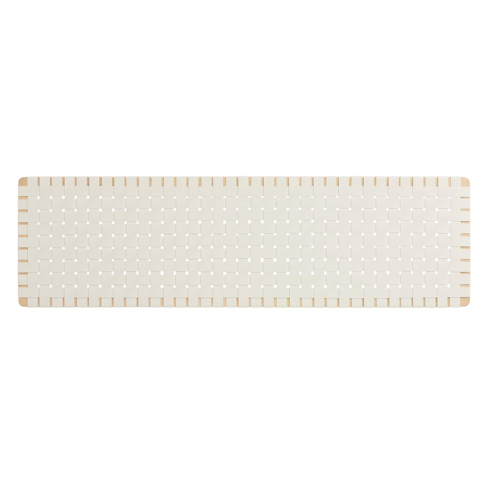 Modway Sparta Vegan Leather Weave King Headboard in Natural Beige, Faux Leather King Headboard Only with Wall Mount Design for Primary Bedroom or Guest Room