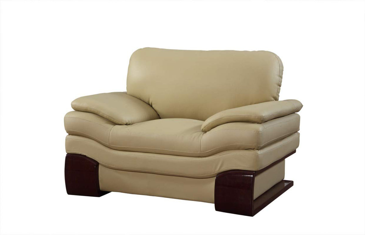 HomeRoots 44' Dazzling Beige Leather Chair