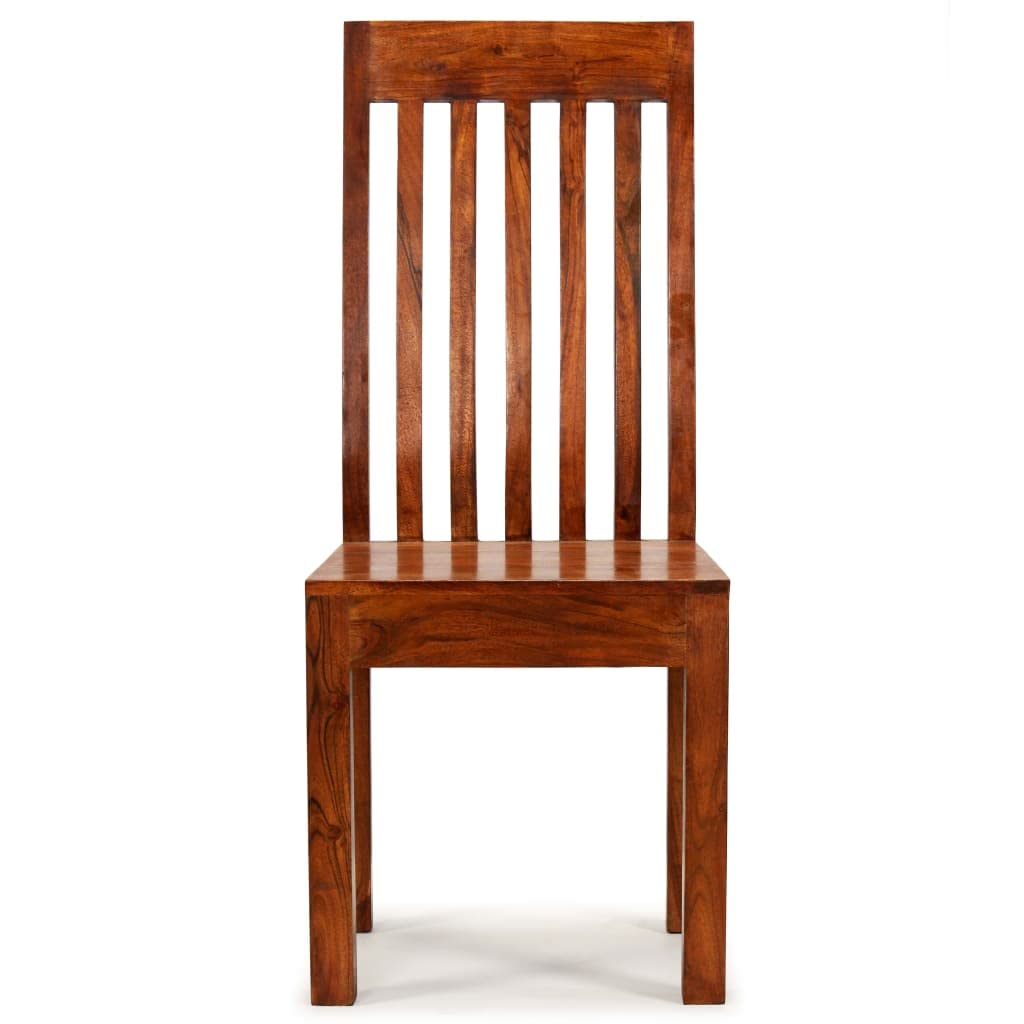 vidaXL Dining Chairs Set of 6 - Solid Acacia Wood with Sheesham Finish - Elegant Design - Easy Assembly - Handmade Unique Furniture