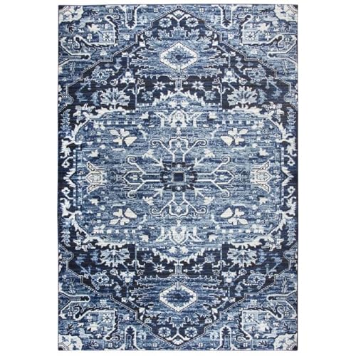 Rizzy Home Alora Decor Swagger 3'3" X 5'3" Medallion Lt. Blue/Medium Blue/Dk Blue Area Rug