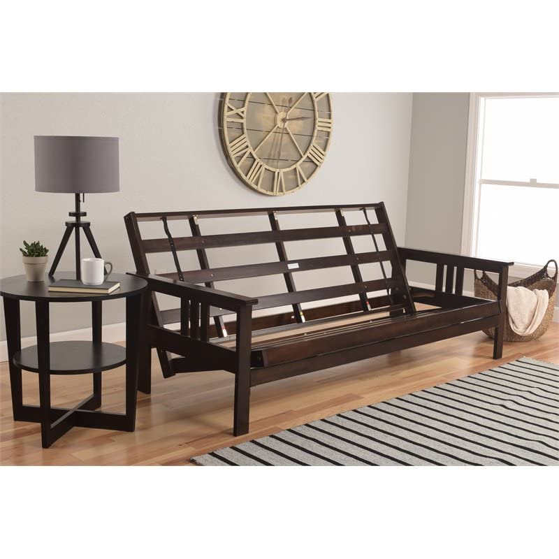 Kodiak Furniture Monterey Espresso Wood Futon with Parma Gray Mattress