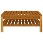 vidaXL 6 Piece Solid Acacia Wood Patio Lounge Set - Modular Outdoor Seating with Cream Cushions and Coffee Table