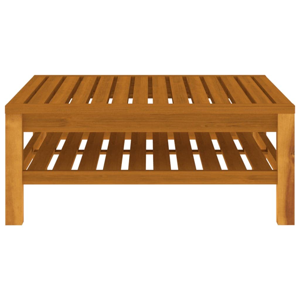 vidaXL 6 Piece Solid Acacia Wood Patio Lounge Set - Modular Outdoor Seating with Cream Cushions and Coffee Table