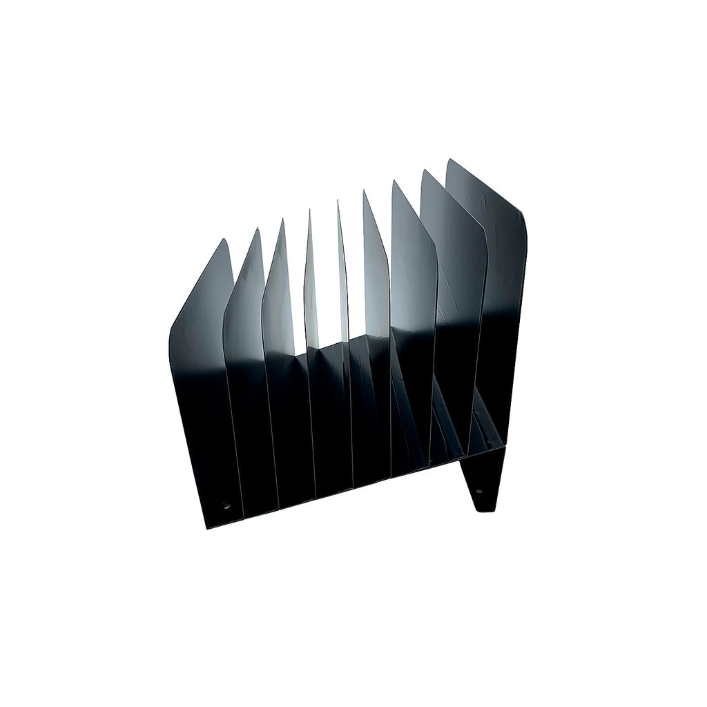 Huron Desktop File Organizer, Slant 8 Slot, Black Commercial Grade Steel