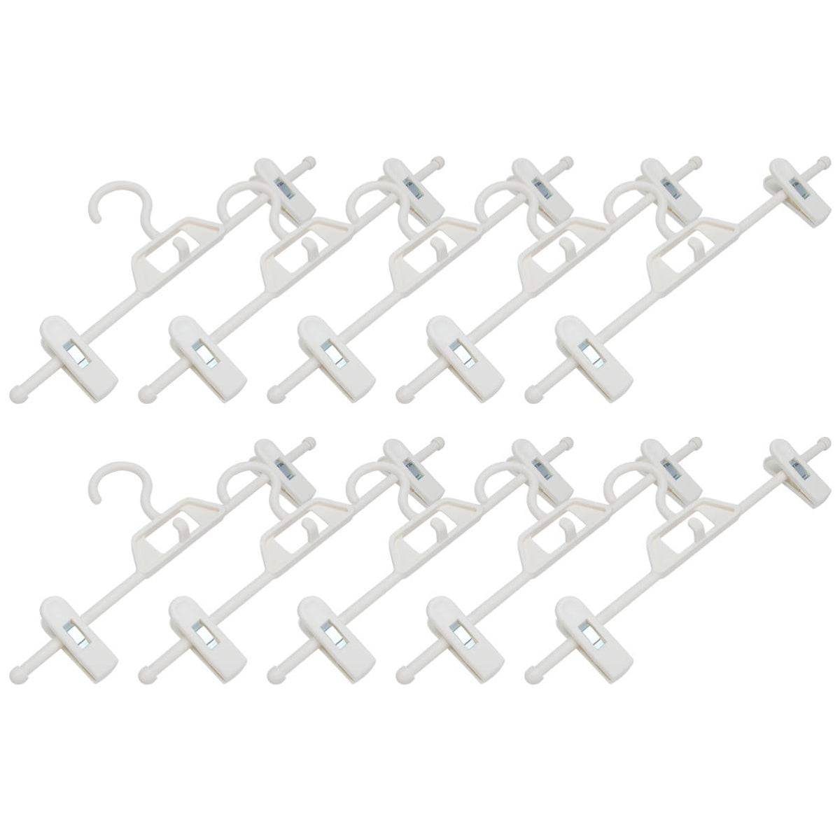 DOITOOL Pants Hangers with Clips 10 Pack NonSlip Adjustable Clip Hangers for Wardrobe Storage Retractable Pants Rack for Slacks