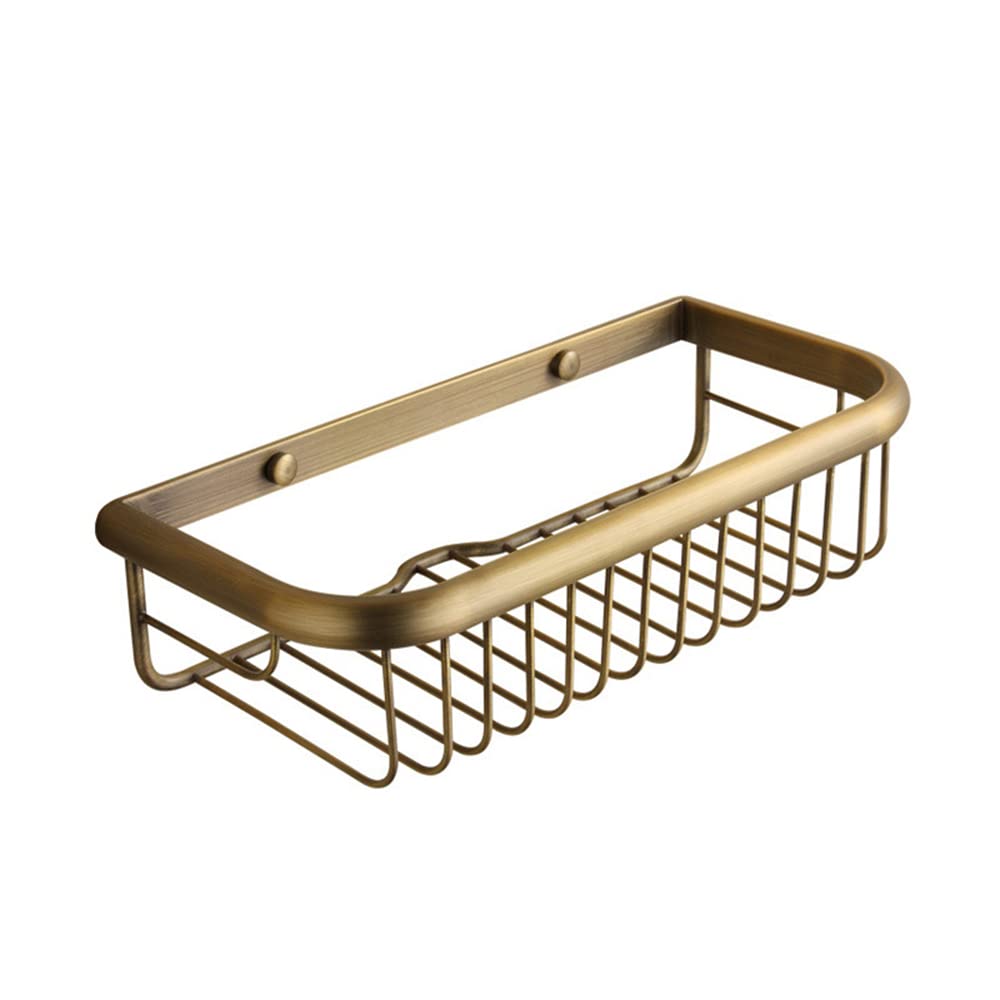 Nokozan Brass Bathroom Square Shower Caddy Bathroom Shower Storage Rack Shelf Organiser Basket Wall Mount, Bronze