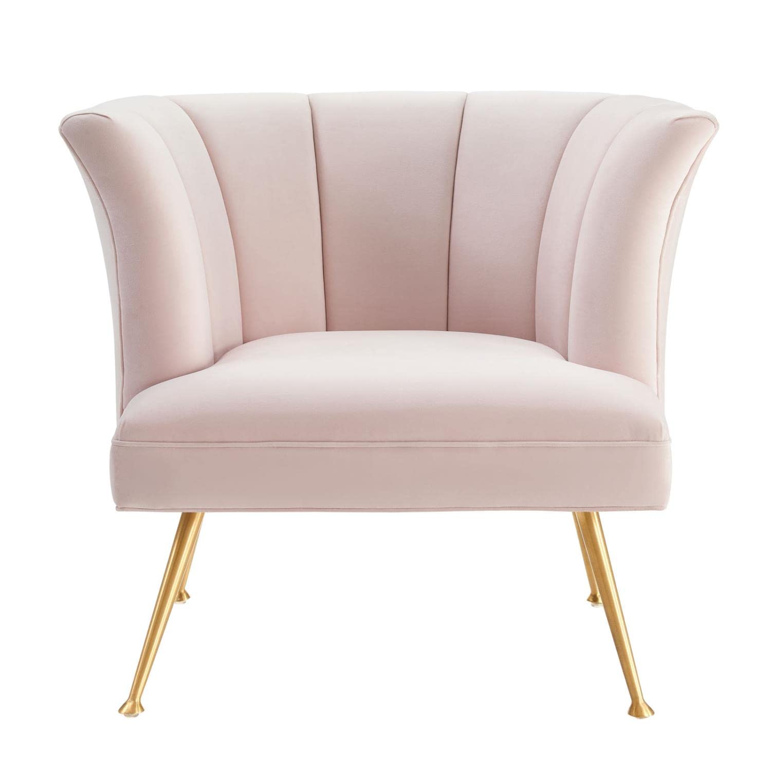 Modway Veronica Modern Channel Tufted Performance Velvet Armchair In Pink