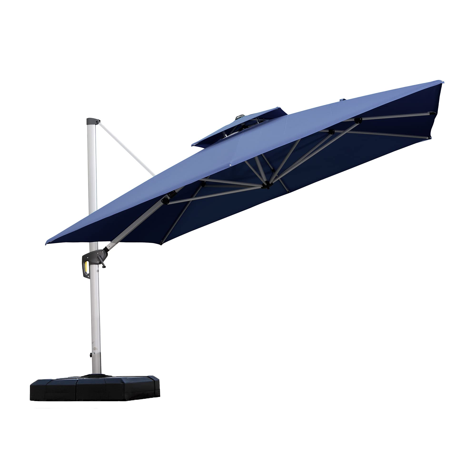 Purple Leaf 11 Feet Double Top Deluxe Square Patio Umbrella Offset Hanging Umbrella Cantilever Outdoor Market Umbrella Garden, N