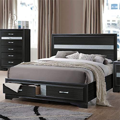 Acme Naima Queen Bed with Storage in Black