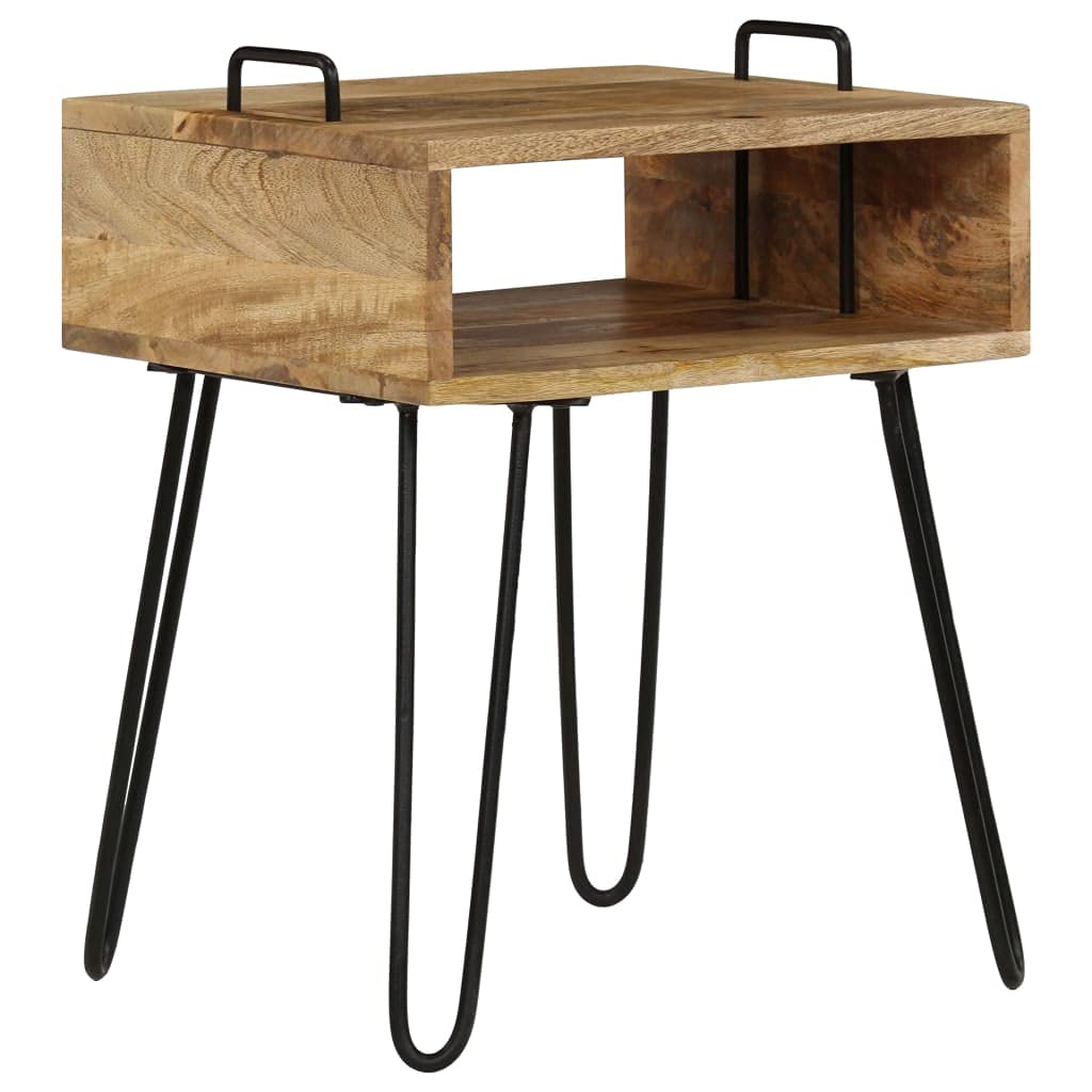 Jinxuny Bedside Table Solid Mango Wood 15.7&quot;x13.4&quot;x18.5&quot;