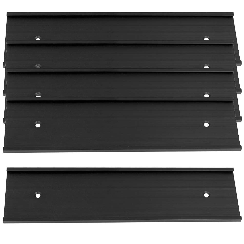 2' X 8' Aluminum Wall Mounted Name Plate Holder - Set Of 5 - Office Business Door Sign Holder - Wall Or Door - Black