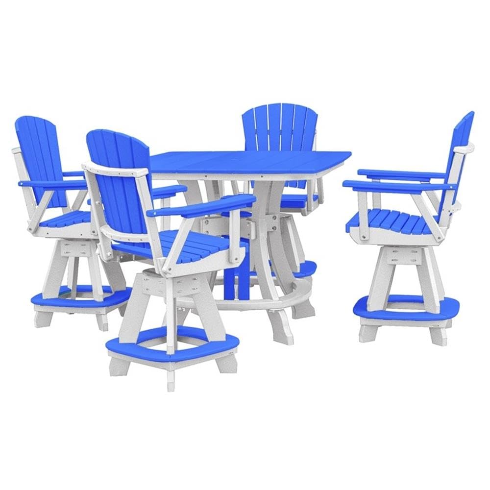 American Furniture Classics Five Piece Square Counter Height Dining Set, Blue/White