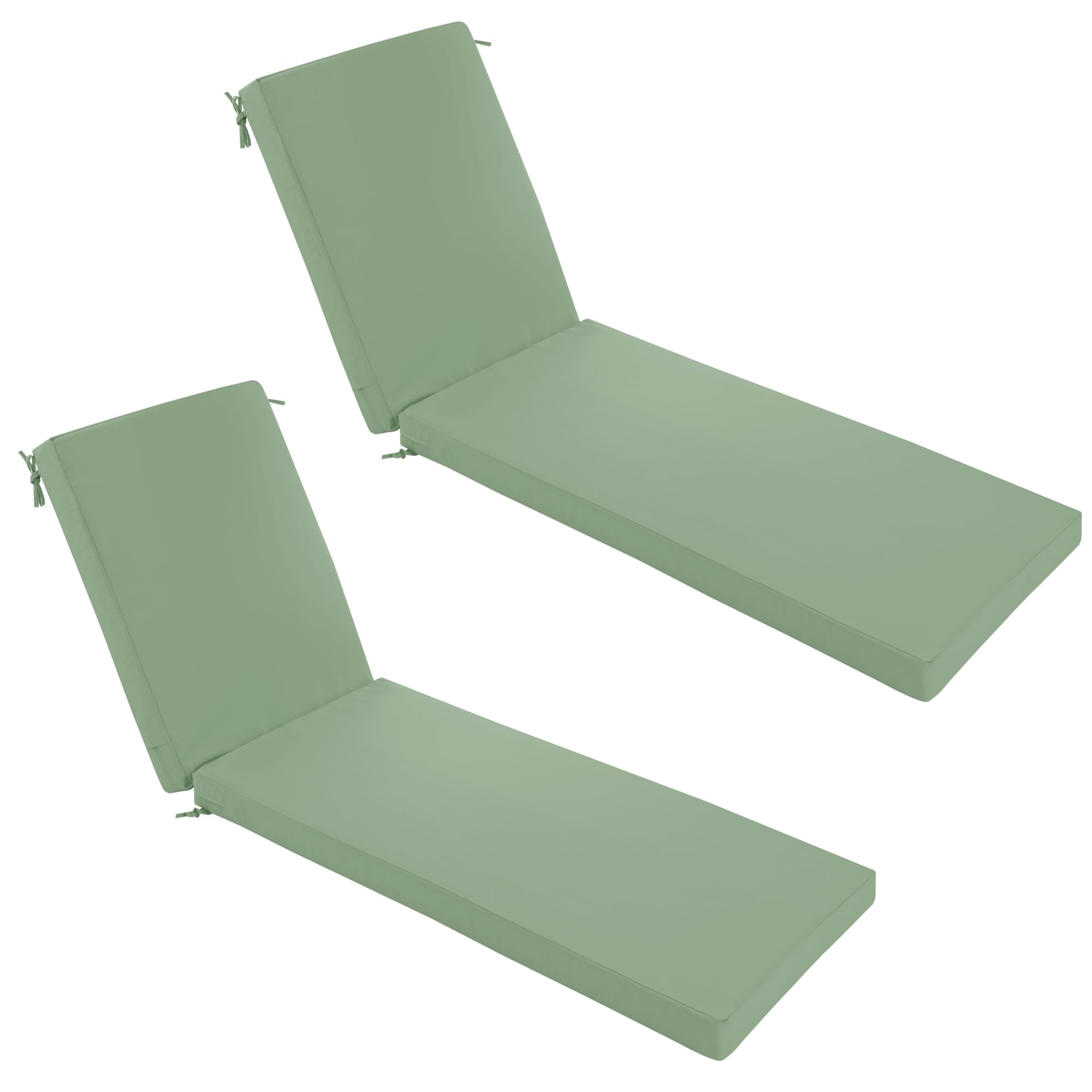 Summsun Chaise Lounge Cushions Outdoor Set Of 2 - Waterproof And Fade Resistant Sun Lounger Replacement Cushions - Patio Lounger