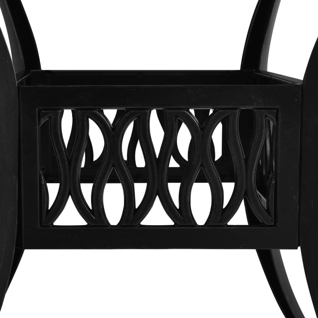 Patio Table Black 35.4&quot;x35.4&quot;x28.7&quot; Cast Aluminum