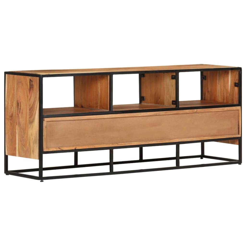 vidaXL Acacia Wood TV Stand with Iron Frame - Thumbnail 3