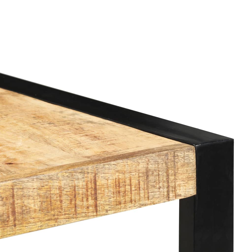 vidaXL Industrial Style Bar Table in Solid Mango Wood with Sturdy Steel Legs, Rectangular Shape, Lightweight, Durable and Easy to Assemble