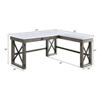 Acme Talmar Writing Desk with Lift Top in Marble Top and Weathered Gray Finish
