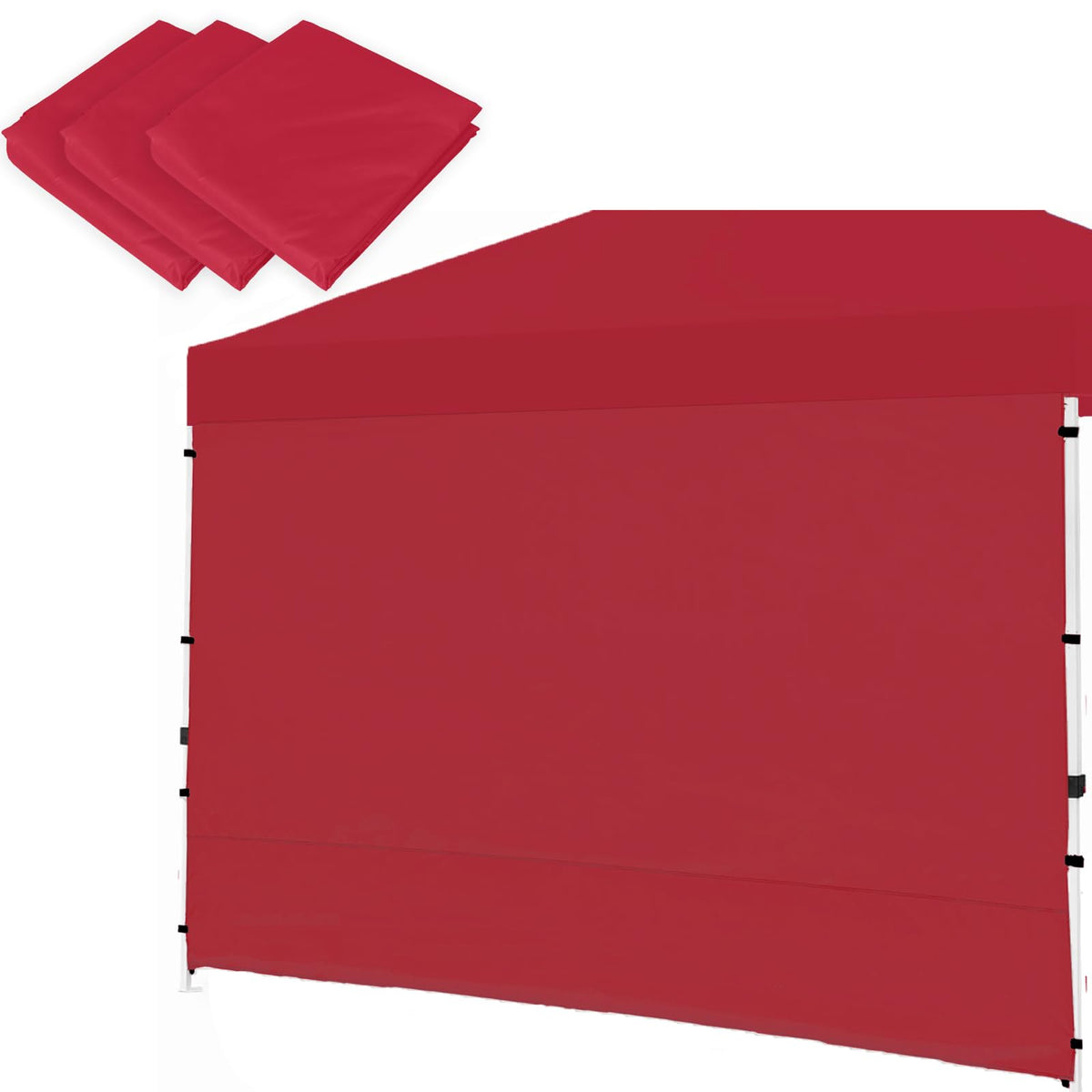 Senmortar Canopy Sunwall, Sidewall For 10Ft X10Ft Pop Up Canopy, Instant Tent Gazebos, 3 Pack Sidewalls Only Red