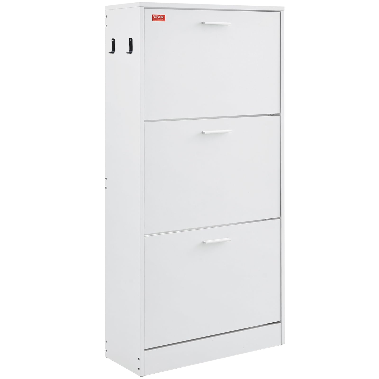 Vevor Shoe Cabinet With 3 Flip Drawers, Free Standing Shoe Storage Organizer With Side Hooks For Heels,Shoe Storage Cabinet For Entryway, Boots, Slippers In Hallway, Living Room
