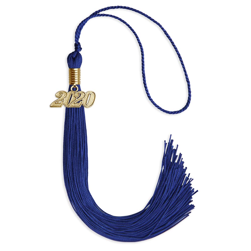 Endea Graduation Single Color Tassel with Gold Date Drop (Royal Blue, 2020)