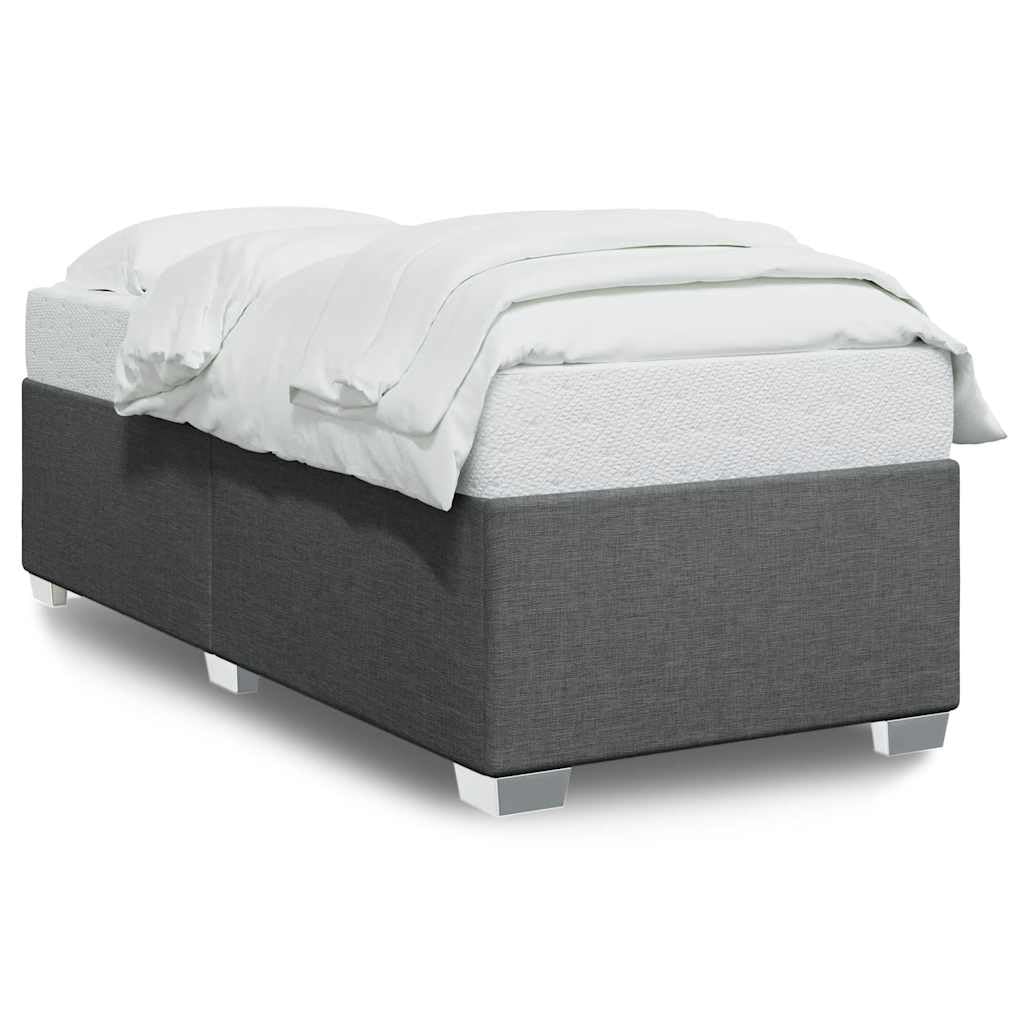 vidaXL Upholstered Bed Frame Without Mattress - Dark Gray Twin XL - 79.9&quot; L x 39.4&quot; W x 18.1&quot; H - Modern Polyester Fabric Bedstead