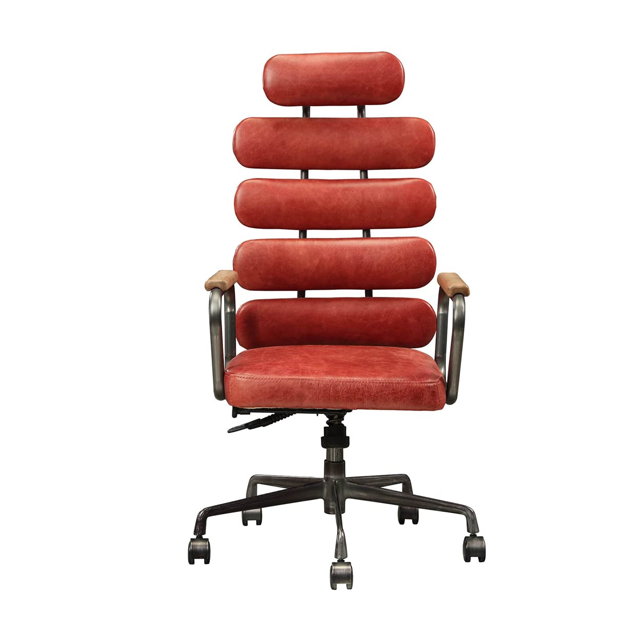 ACME Calan Executive Office Chair - - Vintage Red Top Grain Leather