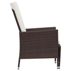 vidaXL - Brown Modern Patio Chair with Customizable Reclining Positions and Built-in Footrest, Constructed from Durable Poly Rattan and Sturdy Powder-Coated Steel, Stand-Out Style and Functionality