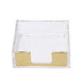 Buqoo Acrylic Sticky Notes Pad Holder Desk Organizer 3.5X3.3 Inch Memo Holder For Office Supplies(Gold) Clear Office Desk Access