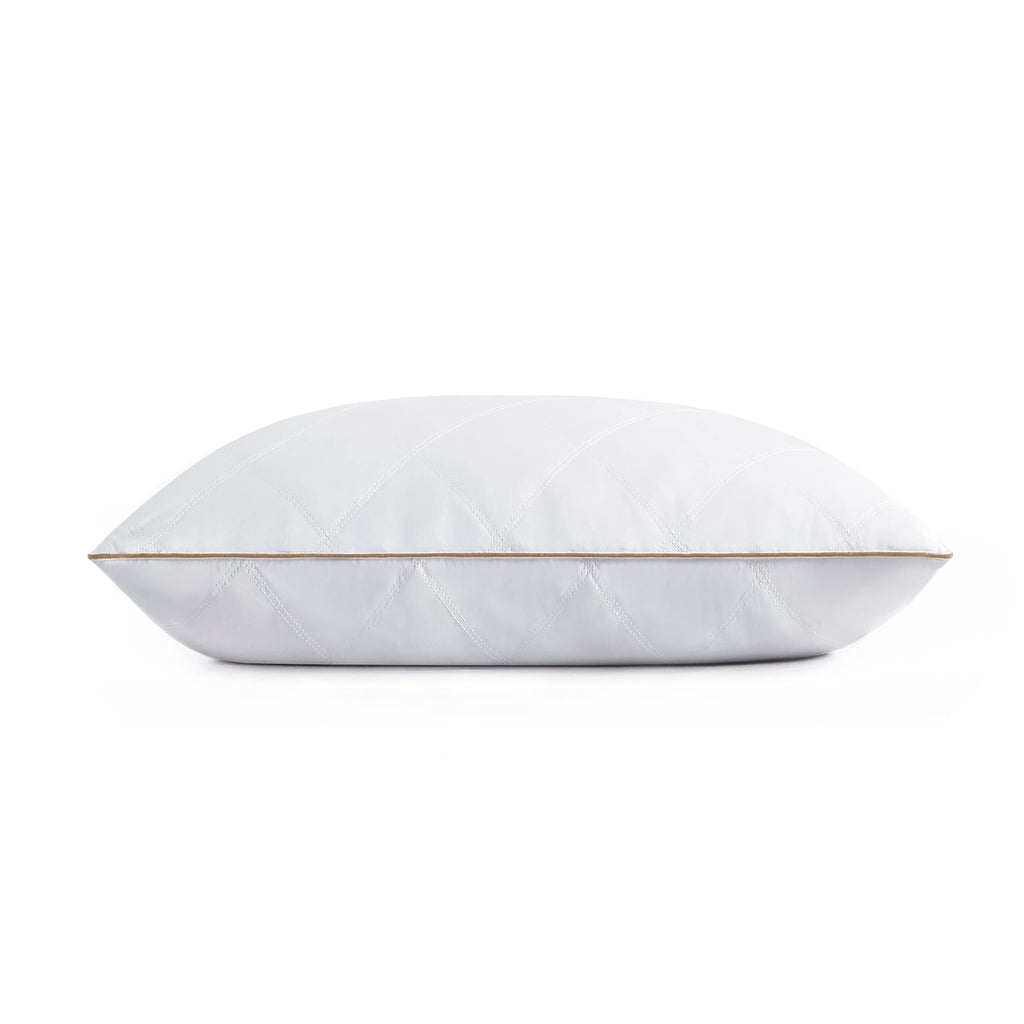 Puredown Goose Feathers And Down Pillow With Diamond Quilting Breathable Downproof Cover, Pack Of 1, King Size