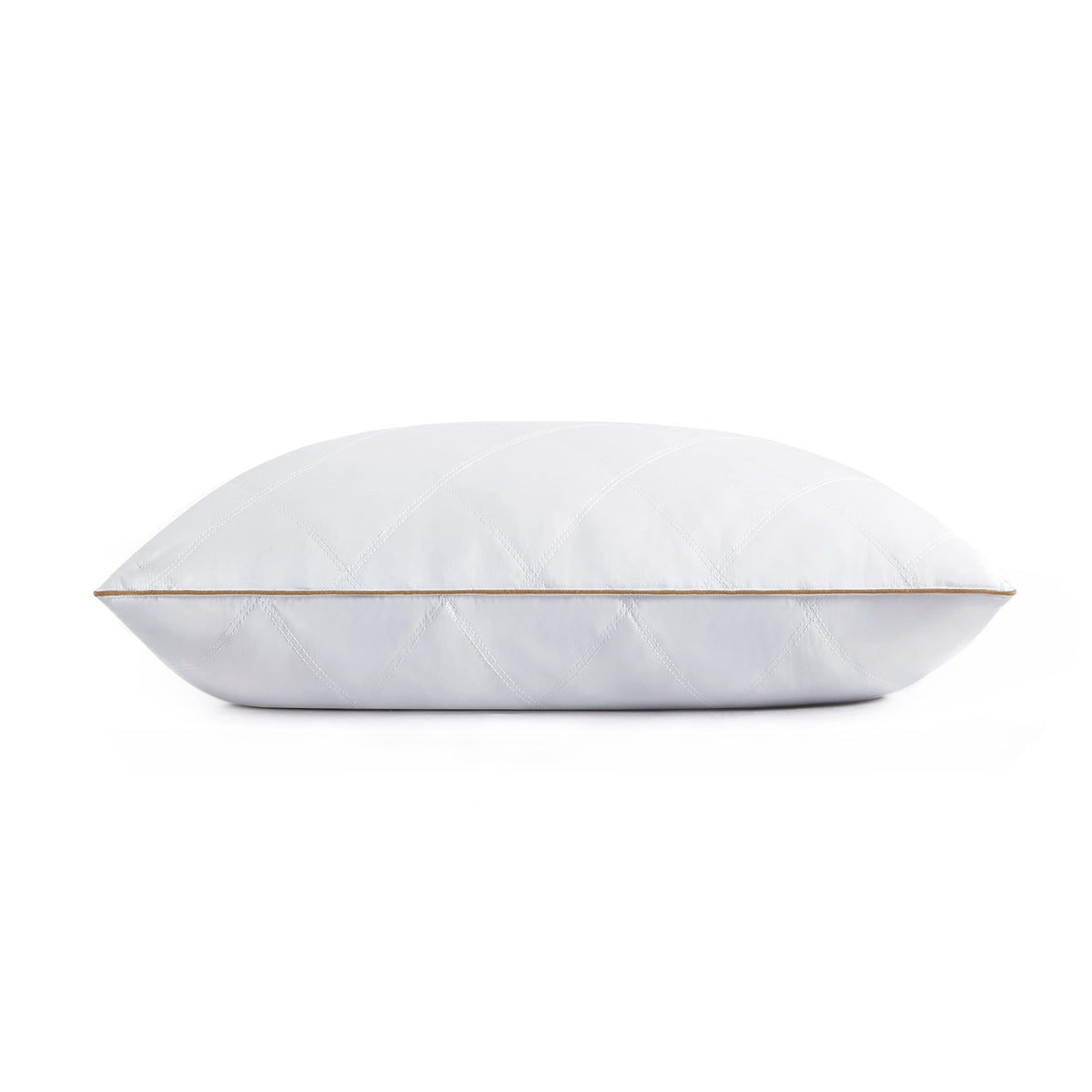 Puredown Goose Feathers And Down Pillow With Diamond Quilting Breathable Downproof Cover, Pack Of 1, Standard Size