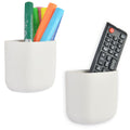 Ehkit (2 Pcs/Set) Office Supplies Pen Holder Organizer Caddy Self Adhesive Cubicle Wall Mounted Stick On Store Pens, Pencils, St