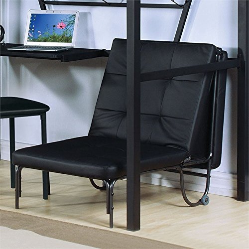 Acme Furniture Senon Futon Chair In Silver And Black