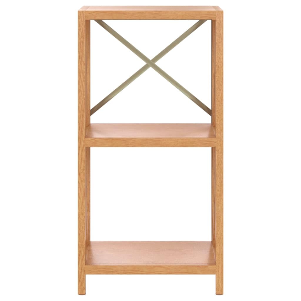 vidaXL 3-Tier Solid Wood Shelf – Oak Wood Space Organizer – Versatile for Home and Office – Minimalist Design – Medium Brown