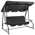 SKM Outdoor Swing Bench with Canopy Anthracite