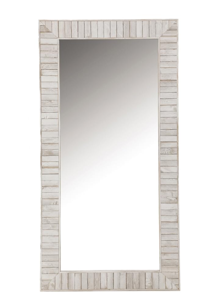 Coaster Pino Farmhouse Glass Rectangular Wall Mirror In White