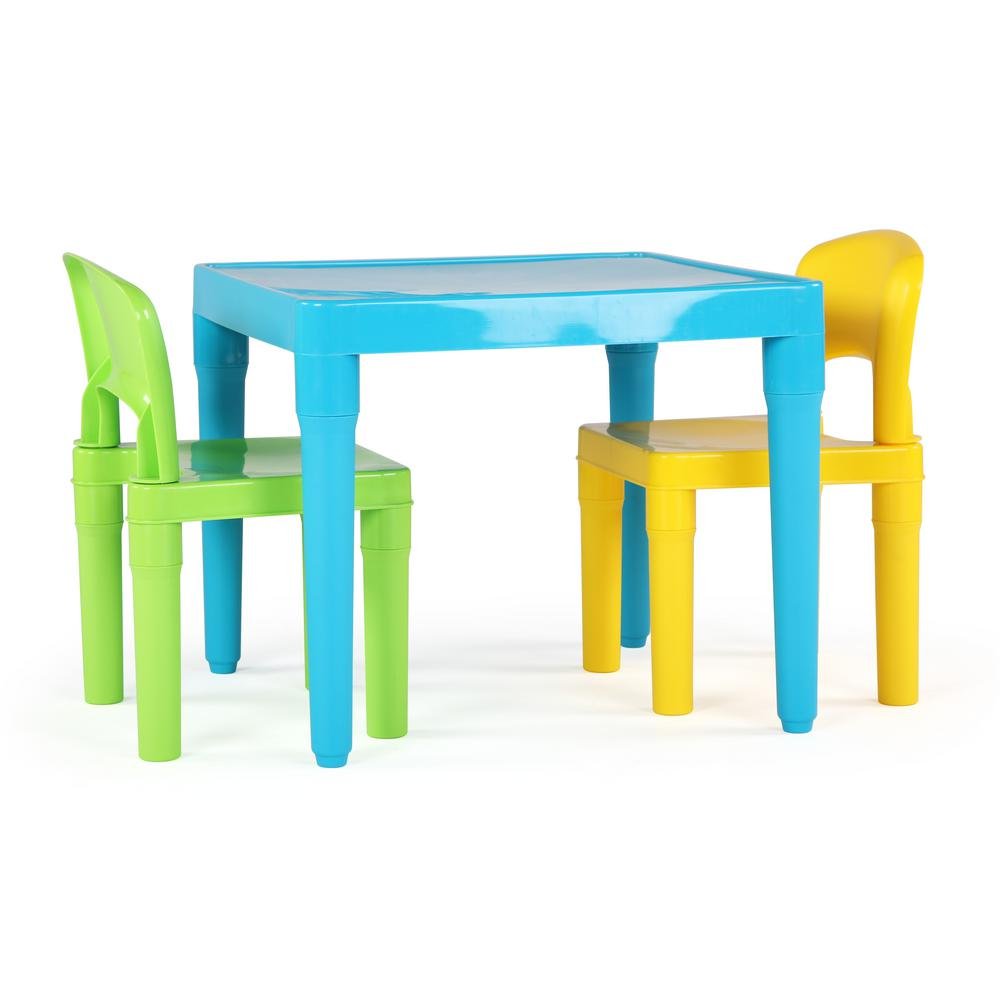 Humble Crew Kids Table And 2 Chair Set, Aqua Table With Chairs - Sturdy Toddler Activity Table For Playtime, Arts, Crafts, Reading, And More - 5-Piece Children’S Furniture For Daycare Playroom