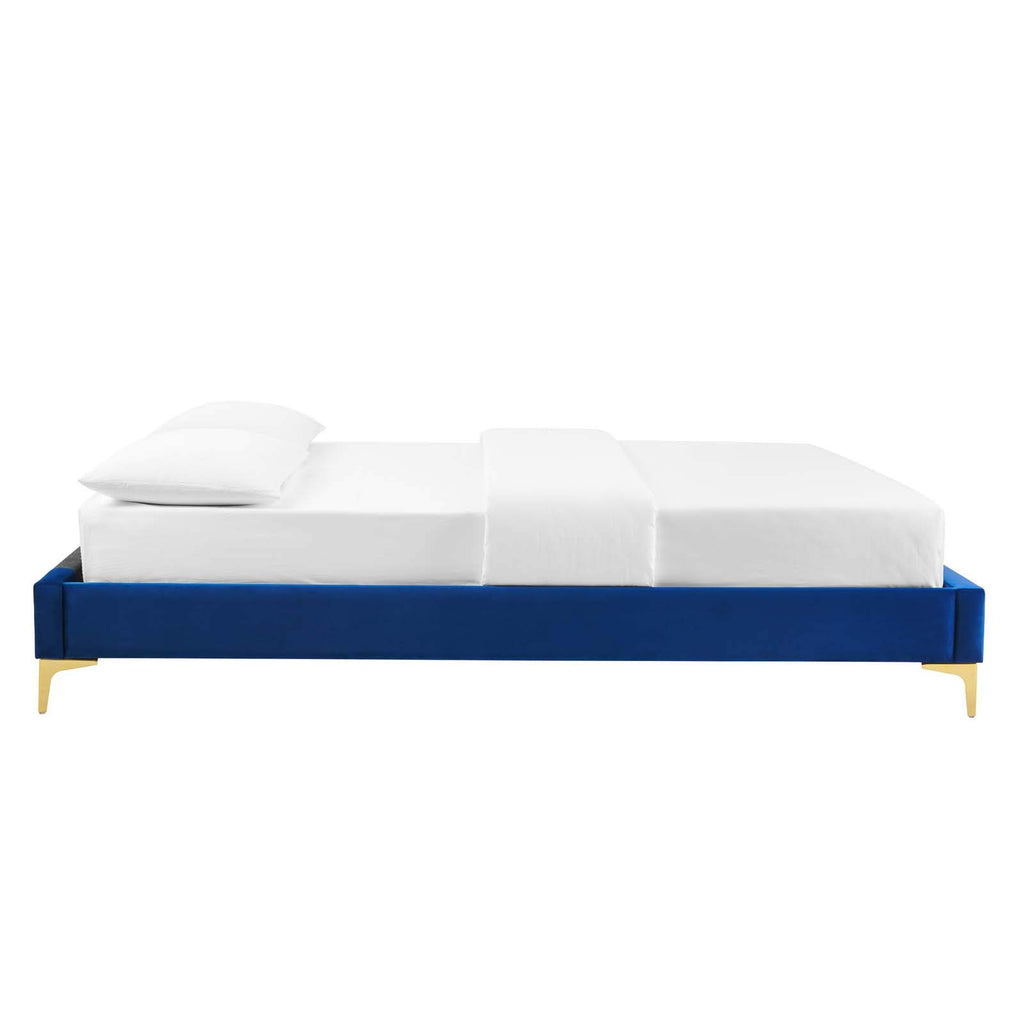 Modway Mod-6306-Nav Sutton Full Performance Velvet Bed Frame, Navy