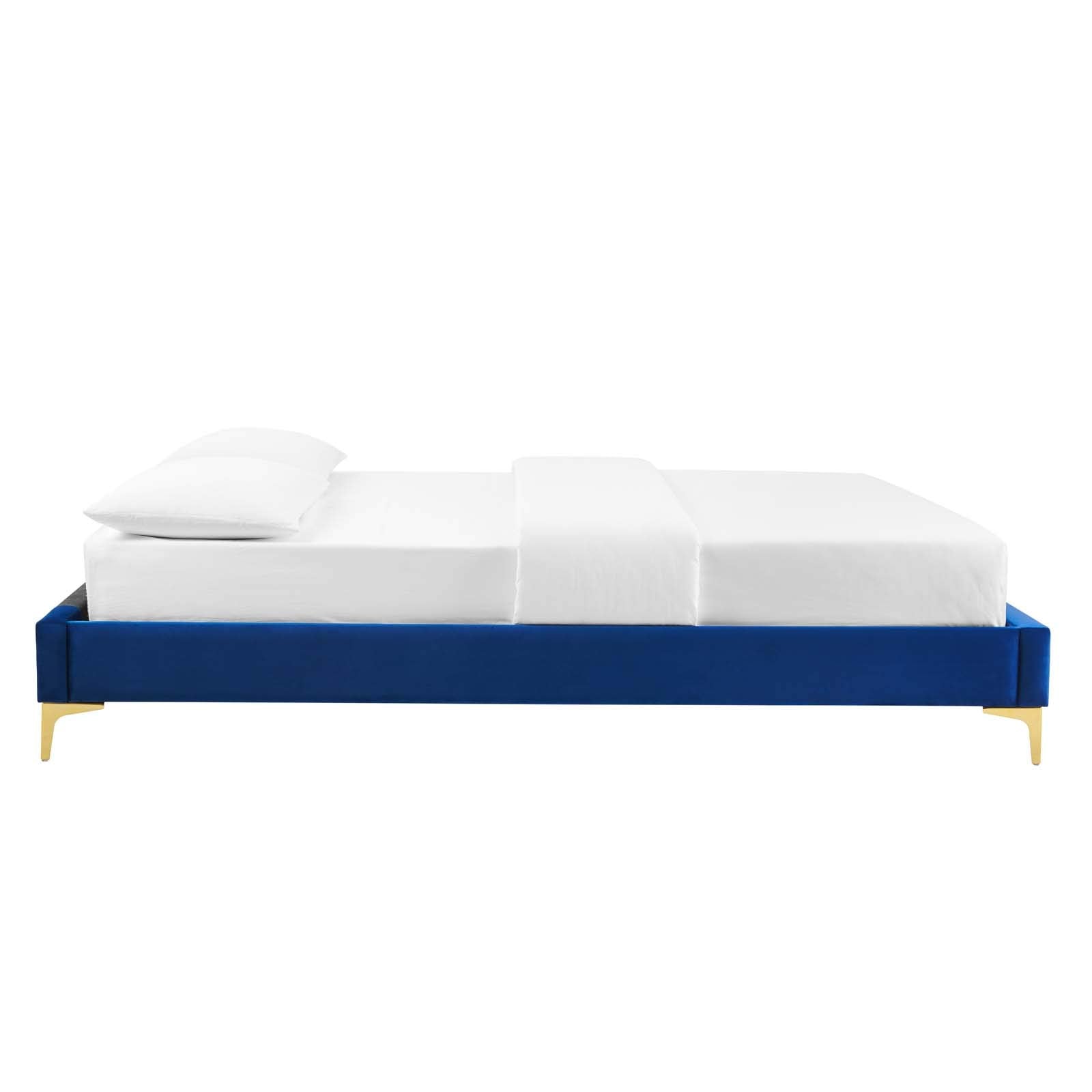 Modway Mod-6306-Nav Sutton Full Performance Velvet Bed Frame, Navy